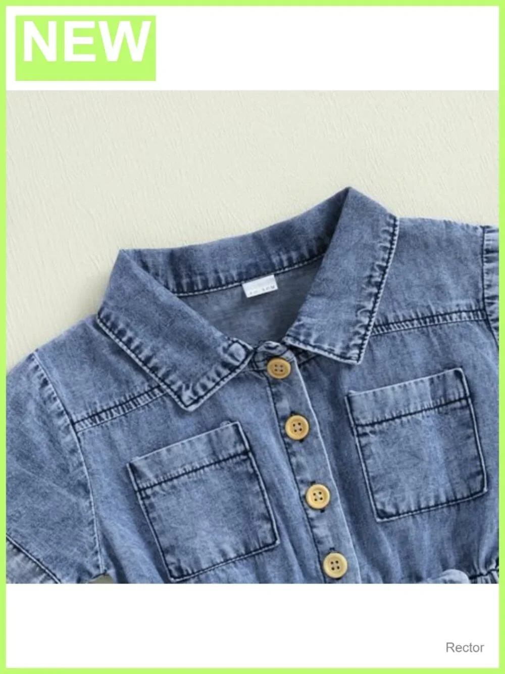 Toddler Girl Denim Jumpsuit Short Sleeve Button Down Romper Summer Outfit